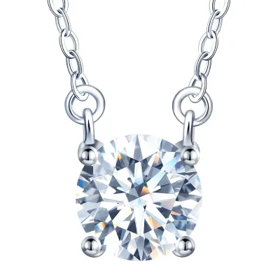 GRA Certificate VVS1 2ct Diamond Neckless Fast Delivery S925 Silver Necklace Moissanite for Womens