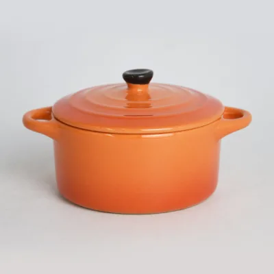 Mini Stoneware Pots and Pans Ceramic Casserole Serving Dish Baking Pans Wholesale Ramekin With Handle and Lid