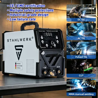 German Warehouse Dropshipping CUT AC/DC Welders 110V&220V Arc Plasma Phase Cutting Welding Machine for Stahl Werk CUTTIG200P