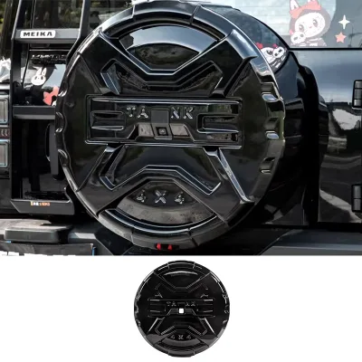 Full Coverage ABS Sports Spare Tire Cover (Obsidian Black Edition) for GWM Tank 300 | Off-Road Blacked-Out Accessory