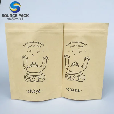 PLA PBAT PHAS Starch-based Bagasse Seaweed Water-based Materials Printed Compostable Sachet 100% Biodegradable Kraft Paper Bags