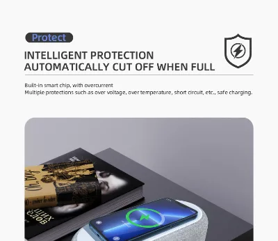 2026 Touchable Hot Selling Wireless Charging Alarm Clock with 4-in-1 Bedside Pillow and Compact Night Light