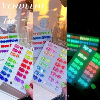 Fluorescent Diamond Glitter Nail Gel Bright Sparkling Luminous Nail Art Gel for Halloween Nail Design