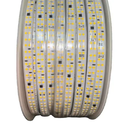 Factory IP65 AC220V Self-Adhesive Flexible LED Strip Light SMD2835 240leds/m Double-row Dimmable Flicker-Free 220V 3000K-6000K