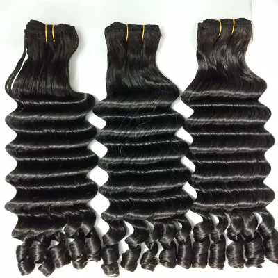 Natural Color Thick Bottom Fumi Indian Human Hair Weave Bundles
