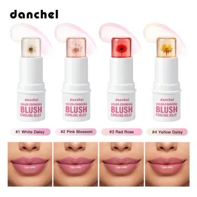 Danchel High Quality Flower Temperature Color-changing Blush Lightweight Jelly Texture Long-lasting Dual-use Lips and Cheeks
