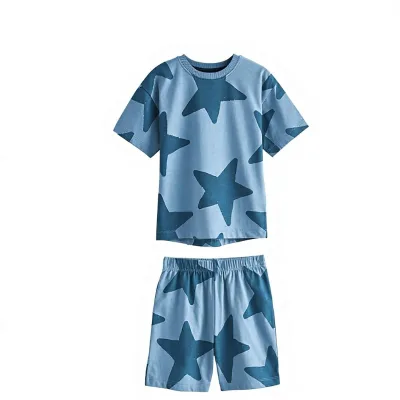NEXT 3 Pack 100% Cotton Summer Soft Breathable Short Sleeve Star Pattern Pyjamas