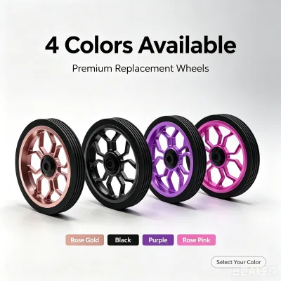 BLAZZEN 82mm Electroplated Aluminium Durable Lightweight Easy Roller Wheel Assembly Compatible for Folding Bike Upgraded