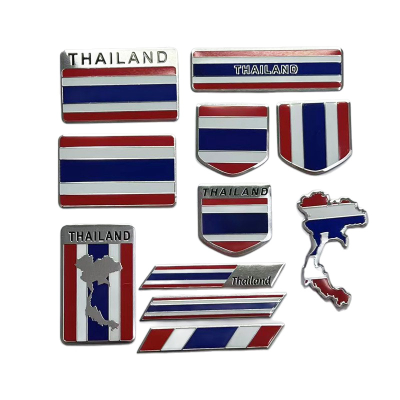 Thailand Flag Series Car Emblem Metal Auto Badge