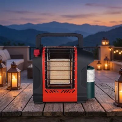 LUOQI LQ-9B Portable Freestanding Iron Gas Heater 9000 BTU Modern Design Energy-Saving Waterproof Quickly Heats Indoor/Outdoor