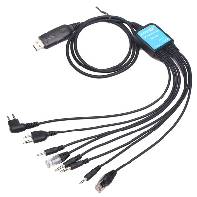 2020 Abbree 8 in 1 Computer USB Programming Cable CD for Kenwood Baofeng Motorola Yaesu Icom HYT Walkie Talkie Car Mobile Radio