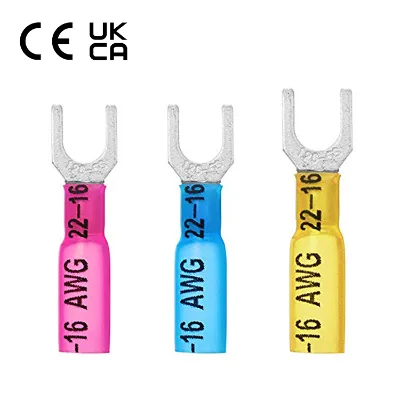 SHB Heat Shrink Wire Terminal Connector Waterproof Crimp Insulation Waterproof Tinned Fork Type Quick Connector