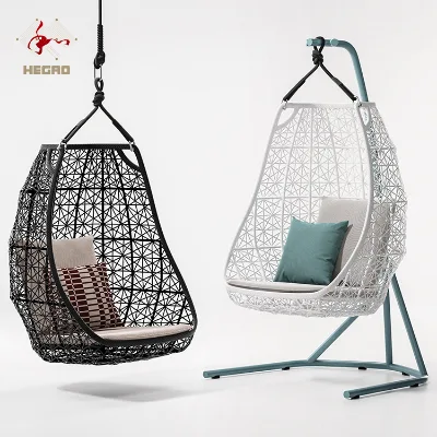Custom Modern Patio Garden Swing Chair Outdoor Furniture Hanging Chair PE Rattan Swing Chair