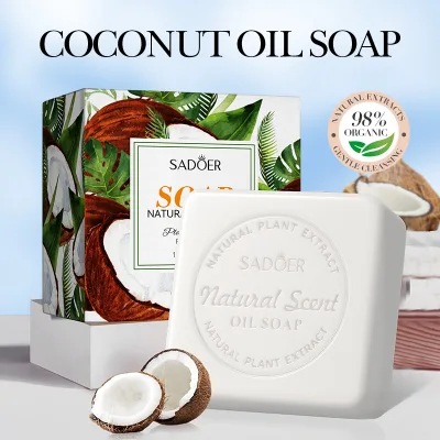 Wholesale Daily Cleansing Moisturizing SADOER Natural Coconut Oil Handmade Soap