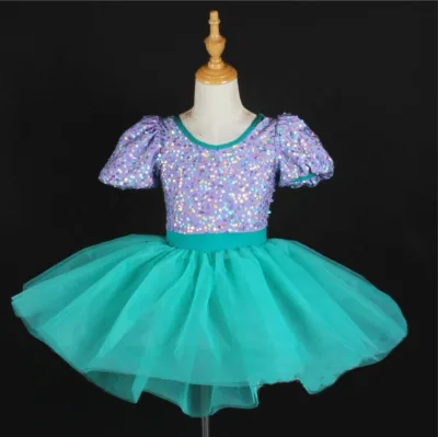 Girls Kids Children Performance Star Shiny Recital Show Dance Costumes