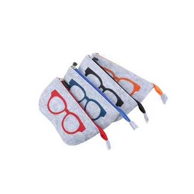 Custom logo Felt Glasses case Bag for Women