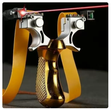 Fast Pressure Laser Slingshot Hunting Resin Slingshot with Flat Rubber Band Shooting Trigger Toys for Shooting Toys
