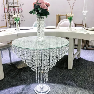 Glass Top with Crystal Wedding Event Banquet Tables