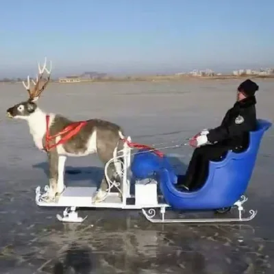 2023 Hot Selling Moose Pulling Sledge Snow Sleds Snow Sledge Sleigh Toboggan Outdoor Activities for Children and Adult