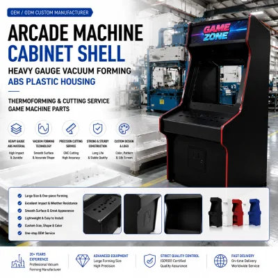 Heavy Gauge Vacuum Forming Arcade Machine Cabinet Shell Large ABS Plastic Housing Game Machine Parts Thermoforming Service