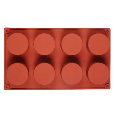 Hot sell  8 hole round cylinder shape silicone cake mold DIY handmade soap making moulds silicon candle chocolate molds