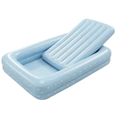 Portable Inflatable Travel Bed for Kids Modern Compact Infant Crib with High Sides for Toddlers and Babies