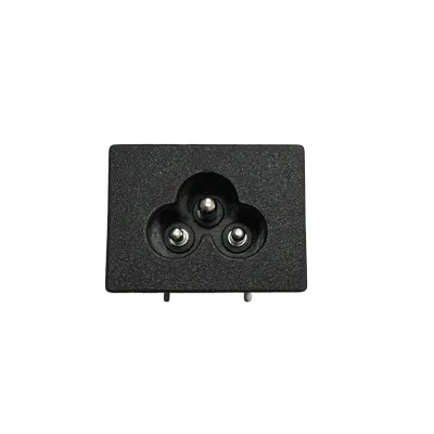 31*24mm Large Panel Ac C6 Black Round Industrial Connector 3-Pin Male Plug Power Inlet Electric 2.5A 250V Socket
