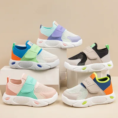 Summer Boys' and Girls' Casual Slip-On Shoes Lightweight Soft Sole Single Mesh Breathable Elastic Student-Appropriate