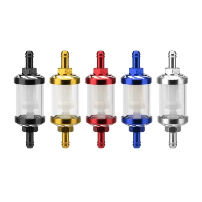 SNOR CNC Aluminum Motorcycle Fuel Filter Transparent Glass Oil Filter for Dirt Bike Durable Fuel System Parts