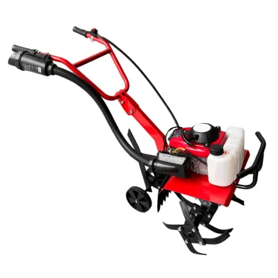 Multi-functional 4 Stroke Hand Push Rotary Tiller Garden Cultivators Ditching Soil Loosening Plowing Gasoline Weeding