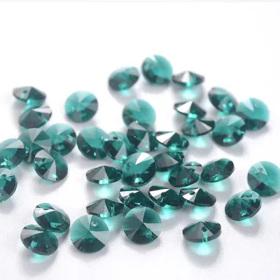 Austria Round Flat Crystal Pendant 6428 Center Hole Design for Threaded Tassel Earrings Hanging or Apparel Production