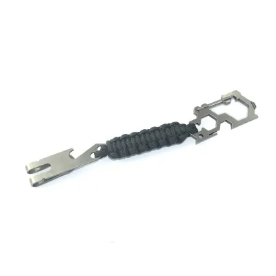 Outdoor Survival Paracord Braided Multifunctional Mountaineering Buckle Bottle Opener Tool Knife Key Chain Survival Key Chain