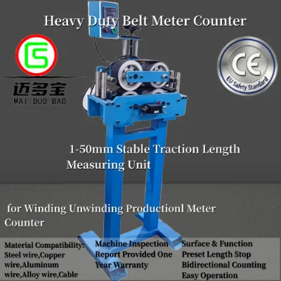 Heavy Duty Belt Meter Counter Range 1-50mm Stable Traction Length Measuring Unit for Winding Unwinding Production Meter Counter