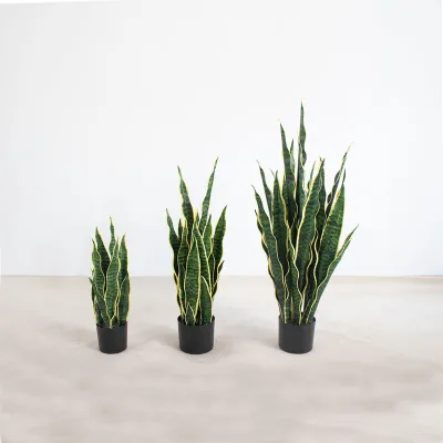 LZS-0043 Eco-friendly Artificial Foliage Vivid Fake Plants Wholesale Artificial Sansevieria Snake Plant 55/70/100cm Full Size
