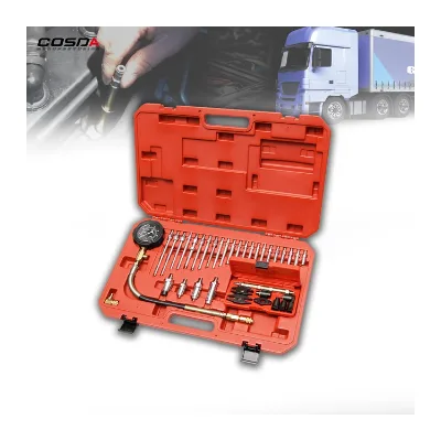 Cosda SD-8003 Diesel Rotary Car Compression Tester Diagnostic Tool 37-Piece Cylinder Test Kit 24-Month Warranty for Camry