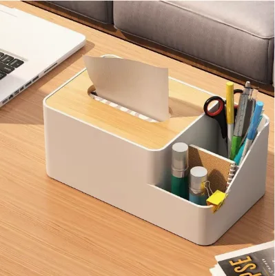 Aili Custom Logo Handmade PU Material Creative Simple Fashionable Desktop Storage Box Tissue Storage Napkin Holder for Household