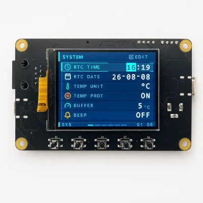 2.4-Inch TFT Grow Light Controller with 24H Timer, Manual Dimming and Over-Temperature Protection