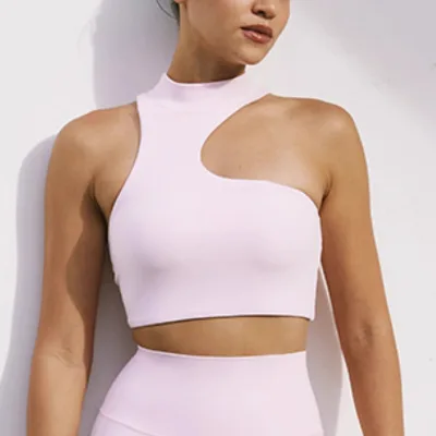 High Quality New Lightweight Simple Halter Design High Support Fitness Yoga Undershirt Women Out Running Sports Tops