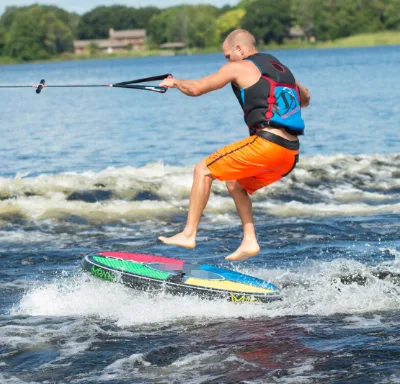 Towable Tubes Surfing Disk Inflatable Round Aquatic Device Wake Board for Kids and Adults
