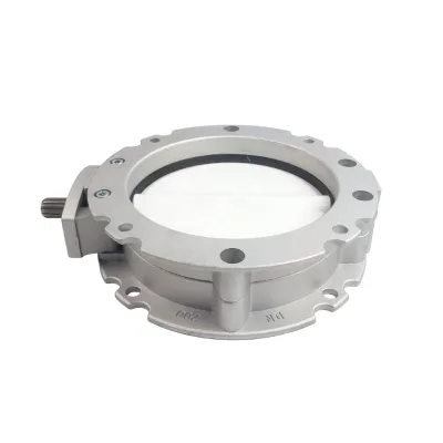 DN100 Aluminum Alloy Powder Pneumatic Flange Butterfly Valve for General Use
