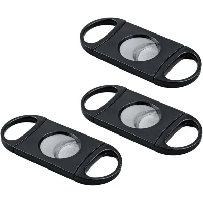 Black Plastic Cigar Cutters Guillotine Cigar Clippers Stainless Steel Double Blade Cigar Knife Scissors