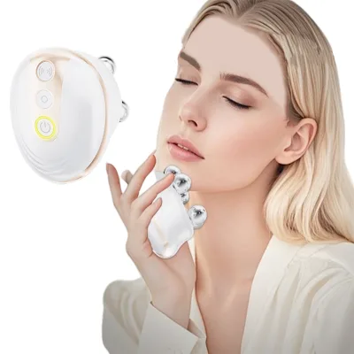 Custom logo Home Use Led Therapy Device EMS 3D Mini Microcurrent Facial Toning Device with Led Light Electric Face Beauty Device