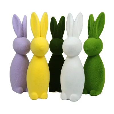 High Quality Cute Animals Foam Fully Cream Color Green Rabbits Toys Long Ear Foam Bunny