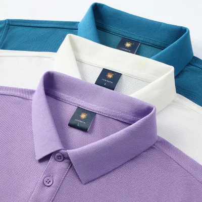 Custom Designed Men's Polo Shirt for Sports XL Size Breathable Knitted Fabric Casual Embroidered Golf Lapel Printed Pattern