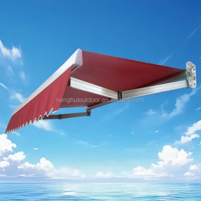 Home Fashion Retractable Patio Balcony Outdoor Awning Sun Shade Iron and Aluminum Frame with Polyester Sail Material on Sale