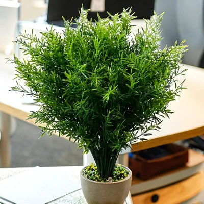 Small Eco-Friendly Plastic Decorative Material Spring Grass Fern Artificial Water Grass Eucalyptus Rosemary Greenery Plants