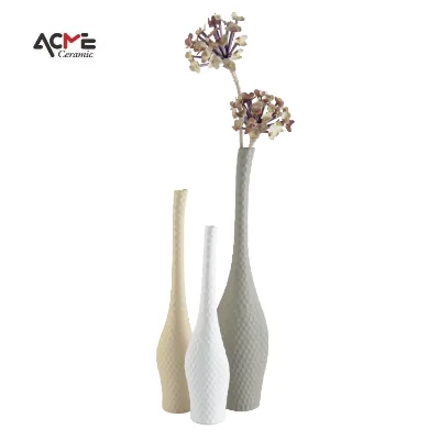 Chinese Supplier Ceramic Floral Vase Elegant Design Tall Flower Holder Porcelain Minimalistic Vases for Home Decor
