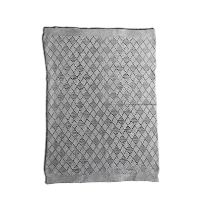 Baby Blanket Knitted Hollowed Baby Cotton Blanket Nordic Style Monochrome Knitted Blanket