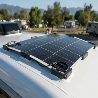 100W Flexible Solar Panels Lightweight BC Solar Cells IP67 Waterproof 17.6V for Connector for Boat Marine RVs Universal Bracket