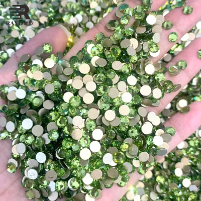 Peridot Non Hot-Fix Flatback Crystal Rhinestones Eco-Friendly Bulk High Quality for Clothing Accessories